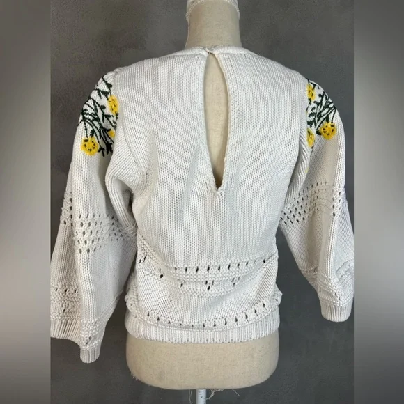 Ba&sh Boxy Floral Embroidered Sweater - Picture 8 of 14